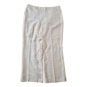 Women's Cream Wide-Leg Dress Pants